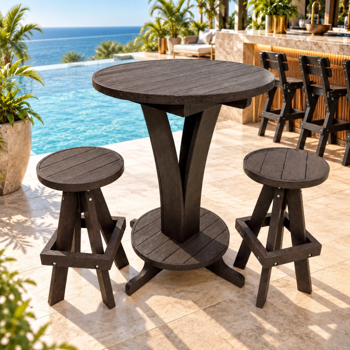 Cocktail set brown - Green Plastic Wood