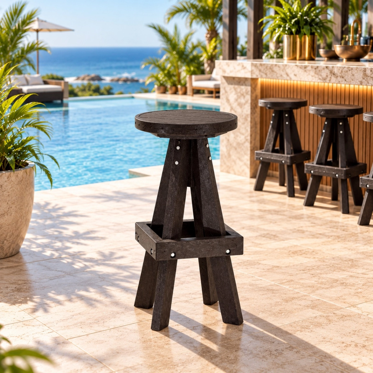 Cocktail stool brown - Green Plastic Wood